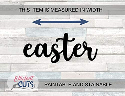 Easter Script Wood Word, Wood Cutouts for crafts, Laser Cut Wood Shapes 5mm thick Baltic Birch Wood, Multiple Sizes Available - WoodArtSupply