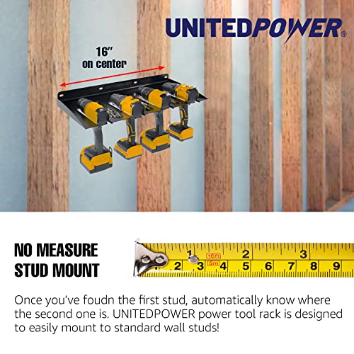 UNITEDPOWER Electric Drill Storage Rack, Holds 4 Drills, 2022 Upgraded Wall Mounted Power Tool Organizer for Workshop, Shed, Garage, Home (Drill UNITEDPOWER