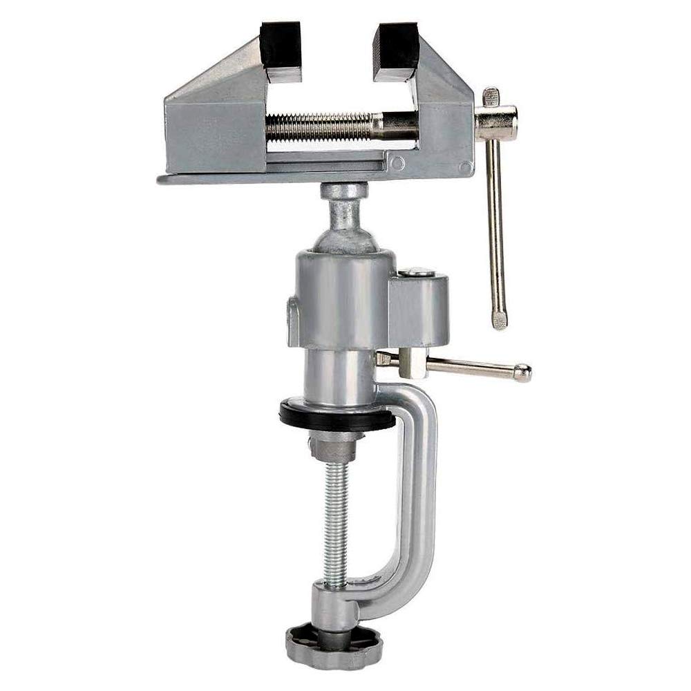 Annurssy Bench Clamp 3 inch Rotatable 360 degree Table Vise for Small Works Drilling Metal Wood Working Making Jewelry Fashion Doll - WoodArtSupply