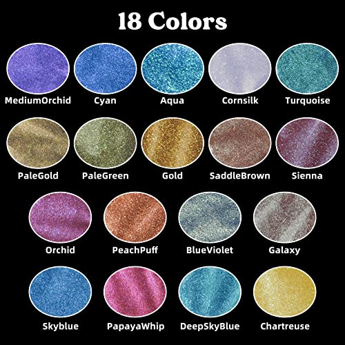 LET'S RESIN Mica Powder, 18 Jar Chameleon Mica Powder, Color Shift Mica Powder for Epoxy Resin/Tumbler, Chrome Powder Pigment for Nails Art, LET'S RESIN
