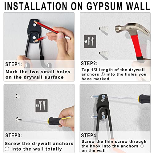 KOFANI Garage Hooks, 16 Pack Steel Heavy Duty Garage Storage Hooks with Anti-Slip Coating, Utility Garage Wall Mount Hooks for Hanging Bike, Ladder KOFANI