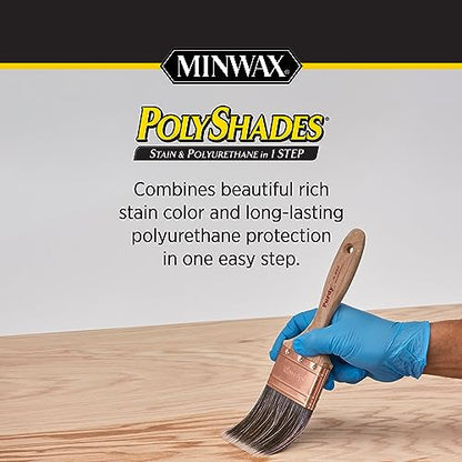 Minwax PolyShades Wood Stain + Polyurethane Finish – ½ Pint, Tudor, Satin - WoodArtSupply