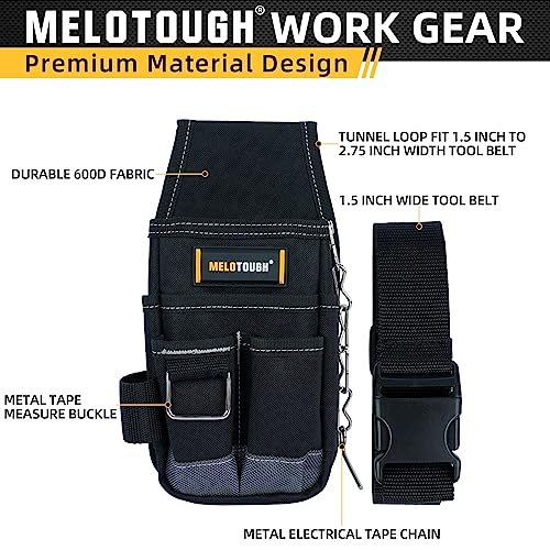 MELOTOUGH Pocket Tool Pouch Tool Belt Pouches with Belt Clip Utility Mini Tool Organizer Pouch for Electrician,Carpenter,Construction,Technician - WoodArtSupply