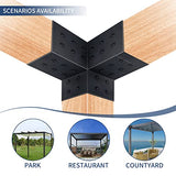 Nihoney Pergola Brackets 4x4, Woodworks Pergola Hardware Kit (4 Pcs), 3-Way Black Right Angle Corner Bracket for Extension Gazebo for 4x4 Nihoney