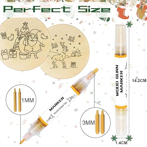 Wood Burn Pen, Marker Pen Set for Wooden Burning with Replacement Nib, Perfect for Artists and Beginners in DIY Wood Burning Craft Projects(4pcs)