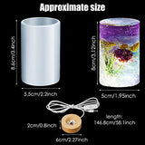 Resin Cylinder Silicone Light Mold Set, Include Cylinder Light Mold and USB Powered Wooden Lighted Base Stand for Lamp DIY Desktop Ornaments Table Honoson