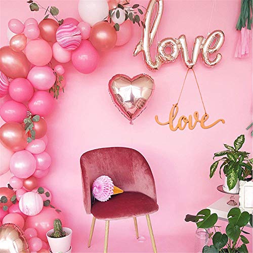 Love Wooden Sign 2Pack Cutout Love Wood Letter Hanging Decorative DIY Words Sign Door for Home Shop Hotel Lamantery