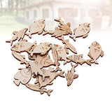 Wedding Decor 20pcs Wood Pieces Sea Animals Wood DIY Crafts Cutouts Wooden Ocean Animals Slices Embellishments for Art Crafts Fish Sewroro