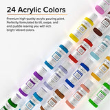 GenCrafts Acrylic Pouring Paint 24 Colors Pre-Mixed High Flow - Ready to Pour - 2 oz. Bottles - Vibrant Paints for Multi-Surface (Classic 24 x 60ml GenCrafts