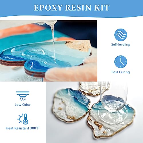 37.2OZ Crystal Clear Epoxy Resin Kit - Easy Mix 1:1 Volume Ratio Casting  Resin, 2 Part Clear Resin Epoxy for Resin Crafts, Jewelry Making, Tumblers