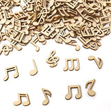 yueton 200PCS 15mm Musical Note Unfinished Blank Wood Pieces Wood Slices Wood Chips Embellishments for DIY Crafts, Home Decoration, Board Games, yueton