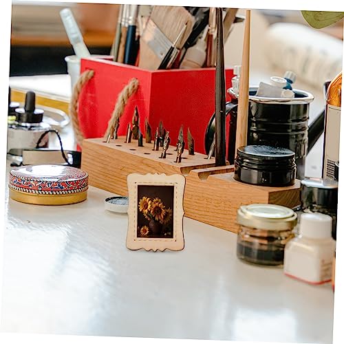 Anneome 40pcs Photo Frame Wedding Picture Frame Wedding Accessories Tablescape Decor Picture Frame Painting Craft Kit Wooden Picture Craft Frame Anneome