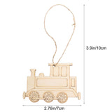SEWACC Unfinished Wood Train Ornaments 20pcs Train Shape Blank Wood Slices Paintable Wood Slices Embellishments for DIY Crafts Christmas Holiday SEWACC