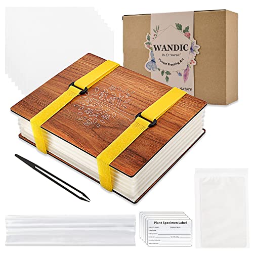 WANDIC Flower Press Kit with Instructions, A5 Tree Pattern Professional Wooden Art Kit Plant Press Book Leaves Press Kit for DIY Art Handicrafts, WANDIC