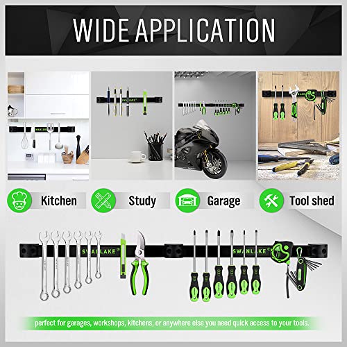 SWANLAKE 12" Magnetic Tool Holder Strip,Metal Tool Magnet Bar for Garage Organization(4PCS) SWANLAKE GARDEN TOOLS