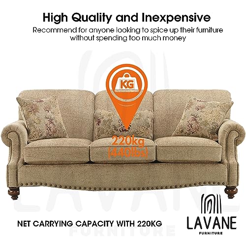 La Vane 3 inch / 8cm Unfinished Wooden Furniture Legs, 4PCS Soild Wood Turned Spindle Replacement Bun Feet with Pre-Drilled M8 Inch Bolt & Mounting La Vane