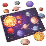 Zeoddler Upgrated Solar System Puzzle for Kids 3-6, Wooden Space Toys for Kids, Planets for Kids Preschool Learning Activities, Gift for Boys, Girls Zeoddler