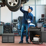 Goplus Tool Chest, 5-Drawer Rolling Tool Storage Cabinet with Detachable Top Tool Box, Liner, Universal Lockable Wheels, Adjustable Shelf, Locking Goplus