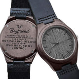 Kenon Personalized Wood Watches Gifts for Boyfriend, Engraved Handmade Mens Wood Watches for Boyfriend Christmas Anniversary Valentine's Day Gifts Kenon