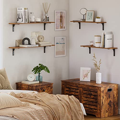 DINZI LVJ Long Wall Shelves, 39.4Inch Wall Mounted Shelves Set of 2, Extra Large Wall Storage Ledges with Sturdy Metal Brackets for Living Room, DINZI LVJ