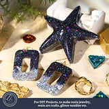 LEOBRO Black Glitter, Holographic Chunky Glitter, 160G/5.64OZ Glitter, Craft Glitter for Resin, Metallic Iridescent Chunky Fine Glitter Sequin Flake LEOBRO