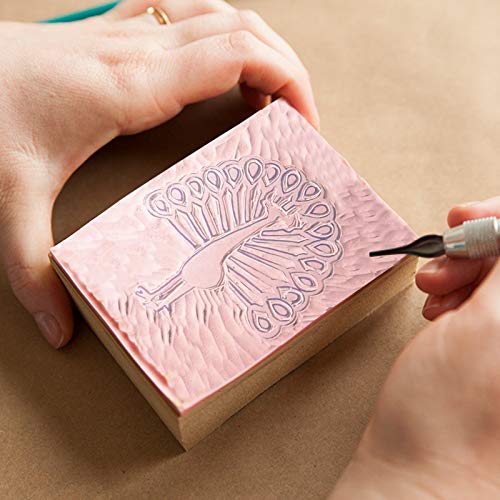 WerkWeit [12PCS] Rubber Carving Blocks Linoleum Block with Cutter Tools Stamp Making Kit Linoleum Cutter with 6 Types Blades and 12-Pack Carving WerkWeit