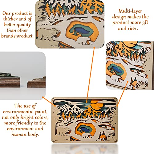 3D Rustic Forest Park Animal Wall Sculpture by CmayAlgc - Unique Wooden Art Decor for Home and Office CmayAlgc