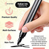 ARTISTRO Paint Pens for Rock Painting, Stone, Ceramic, Glass, Wood, Tire, Fabric, Metal, Canvas. Set of 12 Markers for Acrylic Painting, Water-based, ARTISTRO