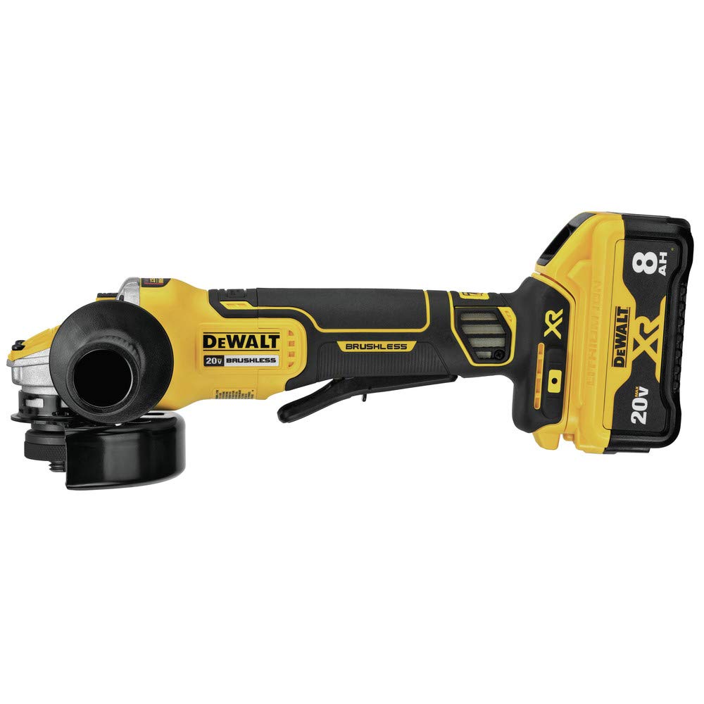 DEWALT 20V MAX* XR Angle Grinder, Trigger Switch, Power Detect Tool Technology Kit, 4-1/2-Inch to 5-Inch (DCG415W1), Grey,yellow,black - WoodArtSupply