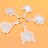 Healifty 10pcs Educational Toys for Kids DIY Wood Mirror Arts and Crafts Mirror Unfinished Hand Held Mirror Educational Painting Toys DIY Mirror for Healifty