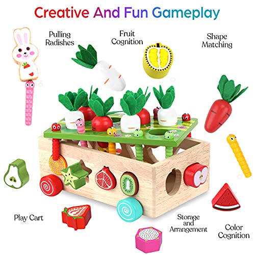 Toddlers Montessori Wooden Educational Toys for Baby Boys Girls Age 1 2 3 Year Old, Shape Sorting Toys 1st One First Birthday Girl Gifts for Kids KMTJT