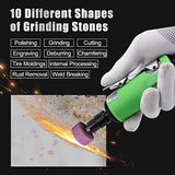 DOTOOL 1/4" Air Die Grinder Kit Straight Pneumatic 28000 RPM Rear Exhaust Polisher with 1/4"(6MM) and 1/8"(3MM) Collets Mini and Compact Size, DOTOOL