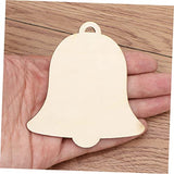 EXCEART 20 Pcs Xmas Tree Bell Ornament Holiday Wooden Shapes for Crafts Cutout Hanging Ornament Wood Ornaments Wooden Hanging Ornaments Wooden DIY EXCEART