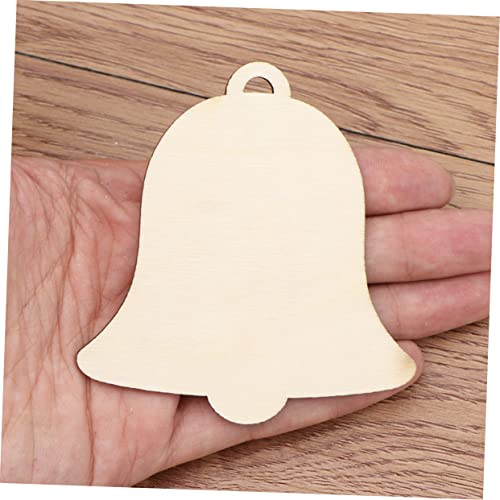 EXCEART 20 Pcs Xmas Tree Bell Ornament Holiday Wooden Shapes for Crafts Cutout Hanging Ornament Wood Ornaments Wooden Hanging Ornaments Wooden DIY - WoodArtSupply