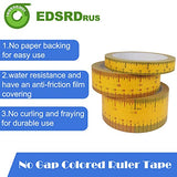 EDSRDRUS 3 Rolls Ruler Tape 1/2, 1, 1-1/2 Inch Repeating 12inch No Gap Color Imprint, No Residue Masking Tape Measure for Painting, Woodworking, EDSRDRUS