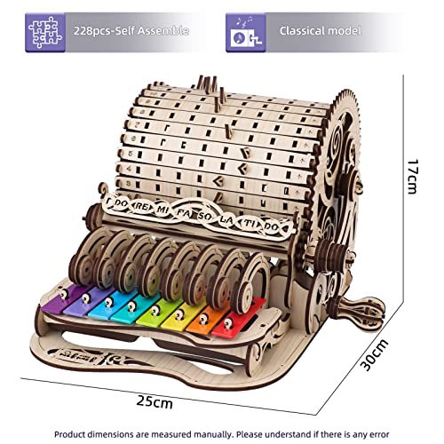 nicknack 3D Wooden Puzzles Model Kits for Adults Piano Mechanical Music Box Model Wooden Xylophone Toy - WoodArtSupply