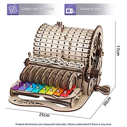 nicknack 3D Wooden Puzzles Model Kits for Adults Piano Mechanical Music Box Model Wooden Xylophone Toy - WoodArtSupply