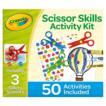 Crayola Toddler Scissor Skills Activity Kit, 3 Count Safety Scissors and Craft Supplies, Gift for Kids, Ages 3, 4, 5 - WoodArtSupply