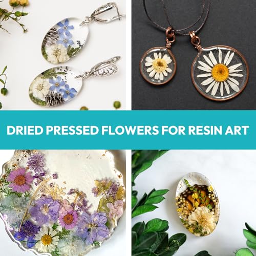 Resiners 100Pcs Dried Pressed Flowers for Resin Molds, Purple Real Pressed Flowers Dry Leaves Kit for Art Crafts Resin Jewelry Making Scrapbook Resiners