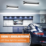 OOOLED 2 Pack LED Shop Lights, 100W 13000LM 6000K Super Bright LED Work Light, IP66 Waterproof LED Flood Light Outdoor with Plug, LED Shop Lights for OOOLED