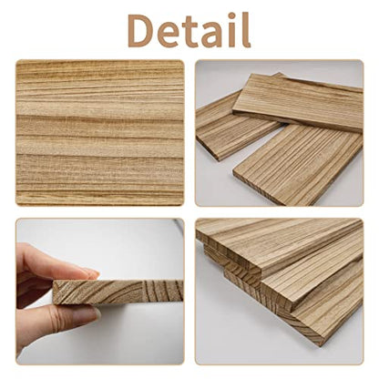 Unfinished Wood Rectangles Blank Wooden Chipboard Thick Carbonized Paulownia Wood Art Boards for Wall Shelf Crafts Painting Home Decorations Door