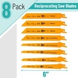 Bates- Reciprocating Saw Blades, 8 Pack, 6 inch, Saw Blade, Reciprocating Saw Blades Wood, Reciprocating Saw Blades Metal, Saw Blades Reciprocating Bates Choice