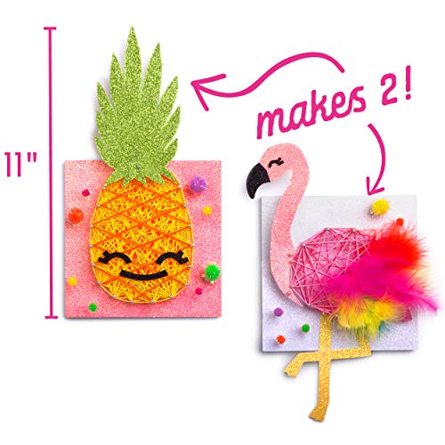 Craft-tastic DIY String Art – Craft Kit for Kids – Everything Included for 2 Arts & Crafts Projects – Features a Fun Flamingo & Pineapple Patterns Craft-tastic