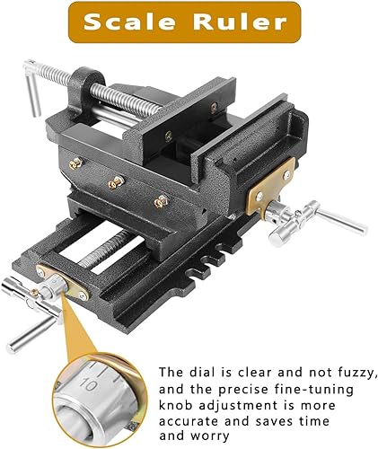 𝟑" Cross Slide Vise Drill Press Milling Vises, 3 in Jaw Width, 2.6 in Max Jaw Opening, 𝐗-𝐘 Compound Bench Mount Clamp Machine Vice Holder Clamping - WoodArtSupply