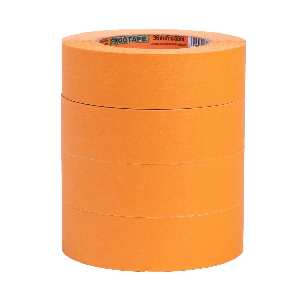 FrogTape Pro Grade Orange Painter’s Tape for Interior and Exterior Applications, 1.41" x 60 yard Roll, 4-Pack FROGTAPE