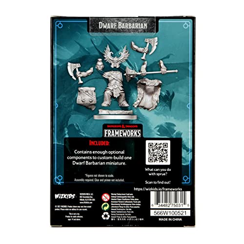 D&D Frameworks: Dwarf Barbarian Female - Unpainted and Unassembled WizKids