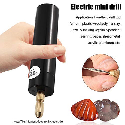 Micro Handheld Drill Bits, 0.7-1.2mm Crystal Epoxy For Resin Jewelry Making Mini Electric Drill Set DIY ABS - WoodArtSupply