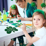 Large Size 7" Wooden Shamrock St. Patrick's Day Ornaments to Paint,Shamrocks Wooden DIY Blank Unfinished Round Wood Discs Ornament for Crafts Hanging Sophena