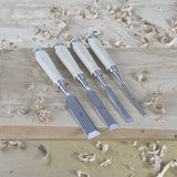 6 Piece Wood Chisel Set Woodworking Chisel Kit with Chrome-Vanadium Steel and hornbeam Handles, Premium Wooden Case for Carpenter Craftsman Gift for MKC