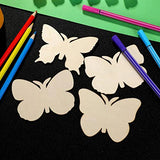 Happyyami 40Pcs Wooden Butterfly Wood Cutouts for Crafts Unfinished Wood Chips Wooden Ornaments to Paint Wooden Embellishment Wood Butterflies Happyyami